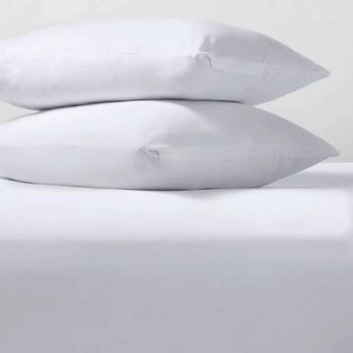 Proteggi Cuscino Morbido Queen Standard con Cerniera, Lavabile in Lavatrice, Confezione da 2, Bianco