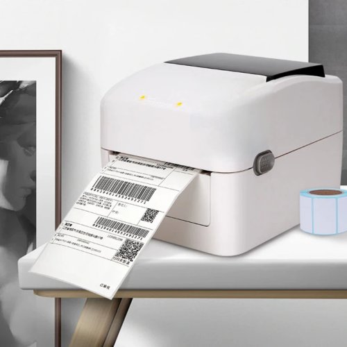 Printer label thermal XP-420B 4 inci — Kecepatan 152 mm/s, cetak stiker/label barcode & QR untuk resi pengiriman DHL, FedEx, EMS