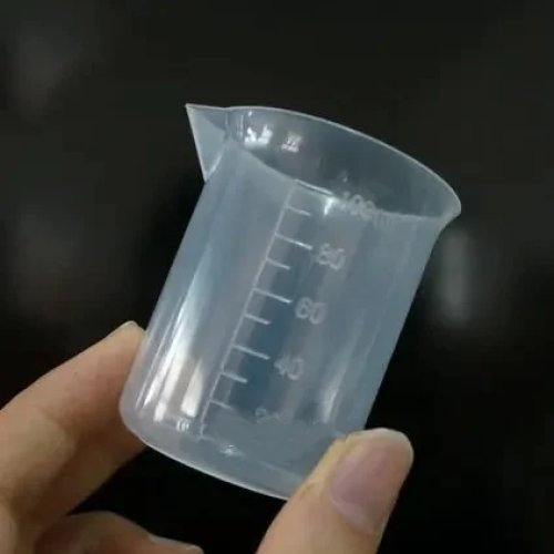 Vasos de precipitados/plástico 100 ml con graduación, vaso medidor de laboratorio, pack de 10
