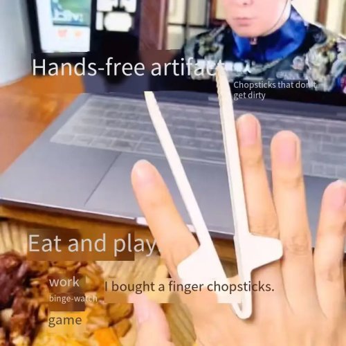 フィンガーチョップスティック - 手を汚さずにポテトチップスを食べる、ゲーム中に最適