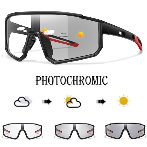 Unisex Photochromic Cycling Sunglasses — MTB, Fishing & Running Comfortable Sport Goggles