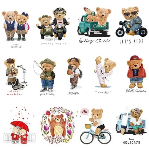Strijkapplicatie teddybeer – Geborduurde patch voor kinderen, decoratieve strijk- of naaipatch