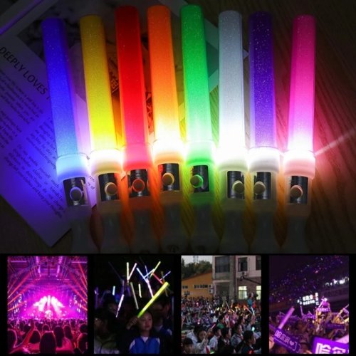 Baguette lumineuse LED clignotante 3 modes – accessoire de fête, à piles