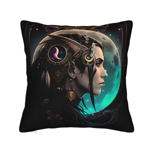 Vỏ Gối Vintage Nữ Thần Mặt Trăng Luna – Vỏ Gối Mềm Cho Ghế Phòng Khách