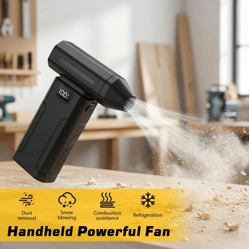 เครื่องเป่าลมพกพา ชาร์จได้ 6000mAh 5 ระดับความแรง — เครื่องเป่า/เป่าฝุ่นมือถือน้ำหนักเบา สำหรับที่นอนเป่าลม เคลียร์หิมะ และใช้งานกลางแจ้ง