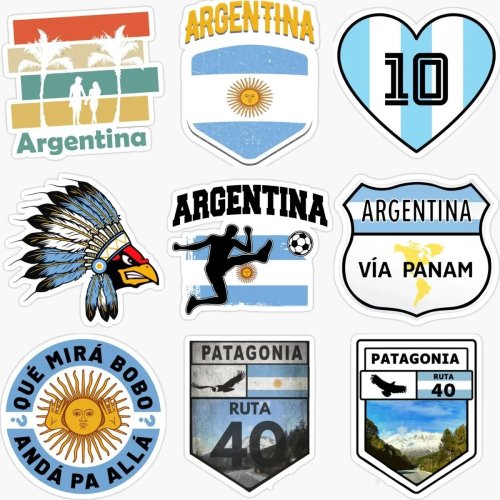 Adesivo PVC bandiera Argentina (badge calcio) — per finestrino auto, moto, camper, bici e parete