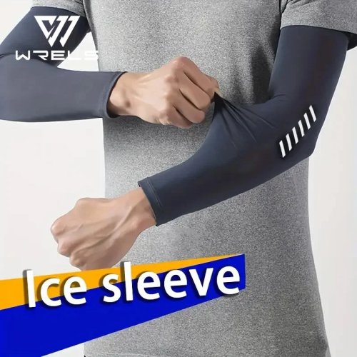 1 Paio di Maniche Sportive Uomo Leggere Traspiranti Rinfrescanti - Tessuto Ice Silk Assorbente Sudore per Ciclismo, Pesca, Corsa ed Escursionismo