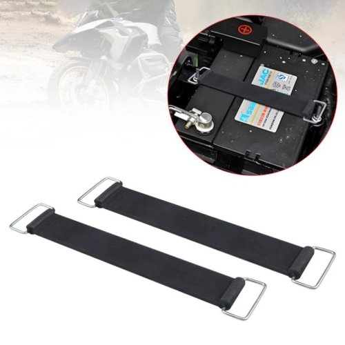 2 Stück Motorrad Batteriehalter Gurt Gummi 18-23cm - Passend für alle Motorräder, Trikes, Roller