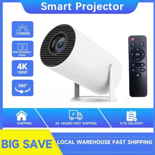 Proyector portátil HY300 2026 4K – Android 11, Wi‑Fi 6, Allwinner H713, Bluetooth 5.0, 290 ANSI, 1080P/720P, Home cinema y uso exterior