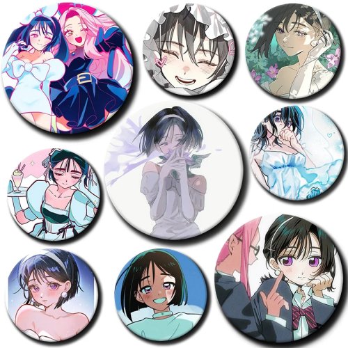 58mm Anime 'Alien Sua' Button Pin – Round Brooch / Badge for Backpack & Clothing, Cartoon Character Gift