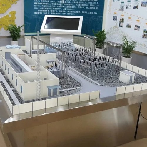 Model Meja Pasir Gardu Listrik 110kV Cetak 3D Kustom - Alat Peraga Jaringan Listrik
