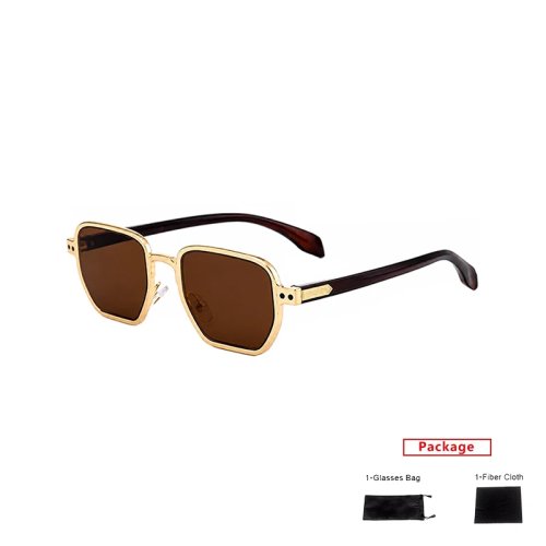 Occhiali da sole Mimiyou UV400 quadrati classici punk in lega per uomo e donna