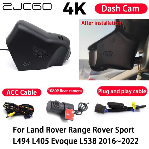 Відеореєстратор 4K Plug-and-Play з нічним режимом — сумісний із Land Rover Range Rover Sport L494 / L405 та Evoque L538 (2016–2022)