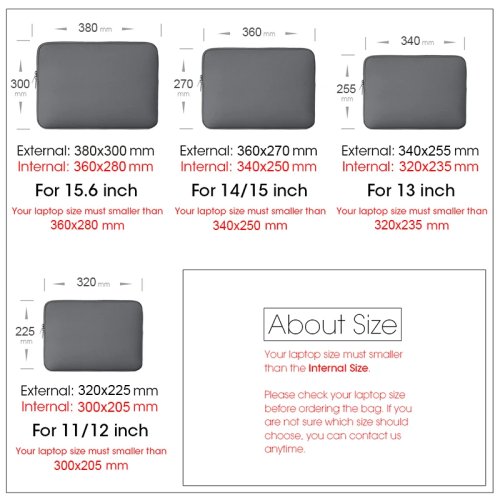 Housse pour ordinateur portable pour MacBook Air/Pro, Xiaomi, Lenovo, Dell Notebook, 13-15,6 pouces