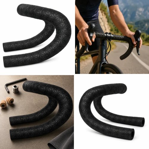 Multi-color chrysanthemum handlebar tape — PU/EVA shock-absorbing, non-slip bike bar wrap