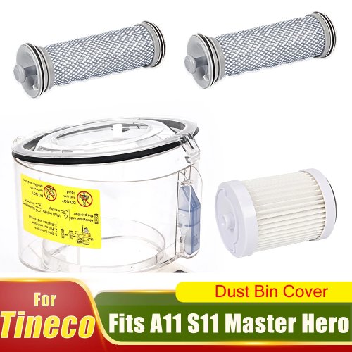 Kit couvercle de bac à poussière et filtre HEPA pour Tineco A11/S11/Master/Hero – housse du collecteur de poussière avec filtres pré et post de remplacement