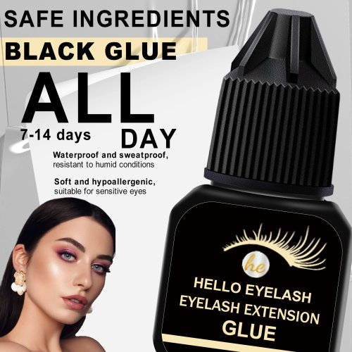Pegamento para pestañas postizas de secado rápido y fuerte 5ml, olor bajo, para extensiones de pestañas mink, retención 7-14 días