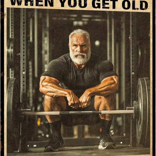 Biển kim loại nhôm cổ điển «You Don't Stop Training» – Biển treo tường tạo động lực cho phòng tập tại nhà, phòng tập hoặc nhà để xe