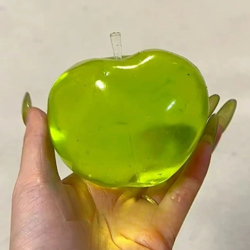 Squishy pomme verte rebond lent avec ventouse — balle anti-stress malléable pour les mains
