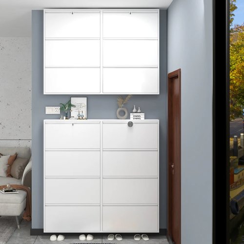 Scarpiera ultra-sottile antipolvere per ingresso — Mobile porta-scarpe slim per corridoio e soggiorno