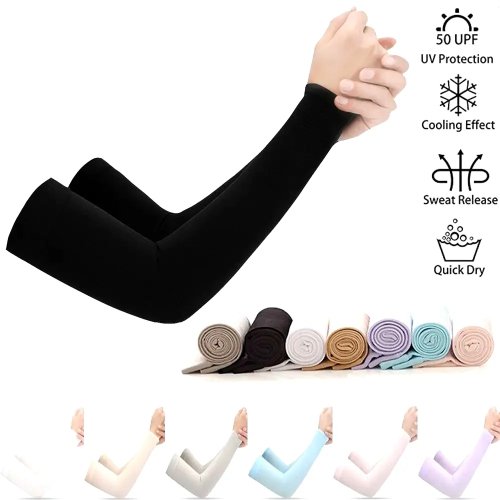 2-Pack UV Protection Arm Sleeves — Cooling Sun Sleeves for Running, Cycling & Fishing
