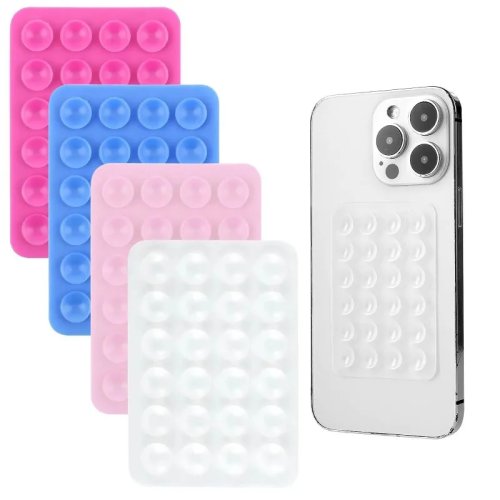 24 Ventouses en Silicone, Autocollants Minimalistes Noirs, Support Anti-Dérapant pour Téléphone, Support Portable
