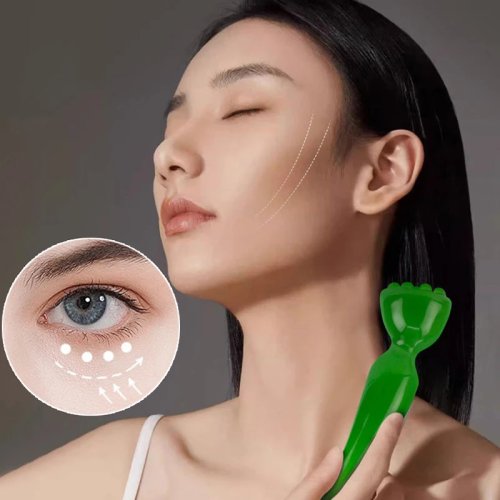 Outil massage visage — Stylo points d'acupression pour yeux & Gua Sha en forme de cosse de lotus, masseur facial lifting soin de la peau