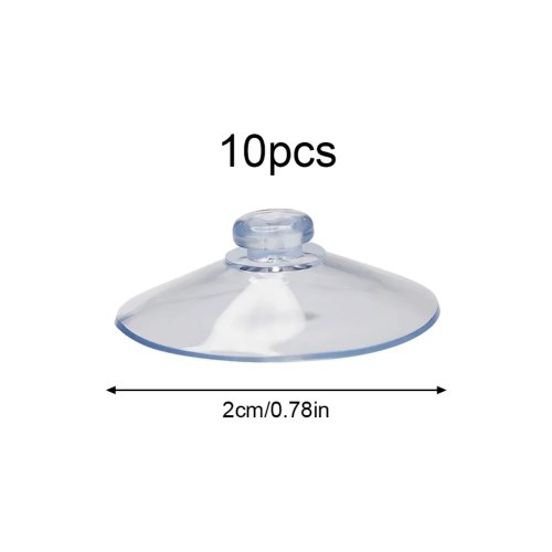 10 Ganchos de Ventosa PVC - 20mm/25mm/40mm Ganchos Transparentes de Plástico para Cozinha, Casa de Banho e Parede