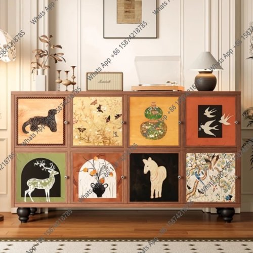 Tủ Gỗ Hiện Đại 120x35x70 cm Sang Trọng Phong Cách Mid-Century cho Phòng Khách