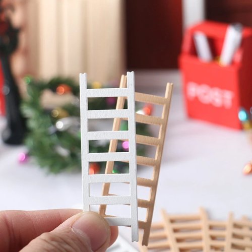 5pcs 1:12 Dollhouse Miniature Wooden Ladders/Stairs — Mini Furniture for Dollhouse, Home Decor & Gifts