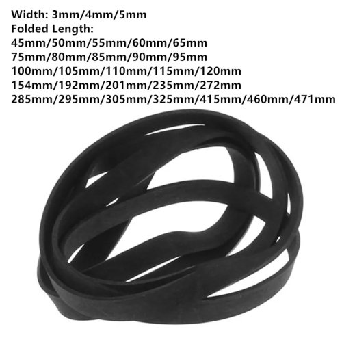 Sabuk karet datar pengganti untuk turntable / pemutar piringan hitam — lebar 3 mm / 4 mm / 5 mm (penggerak sabuk)
