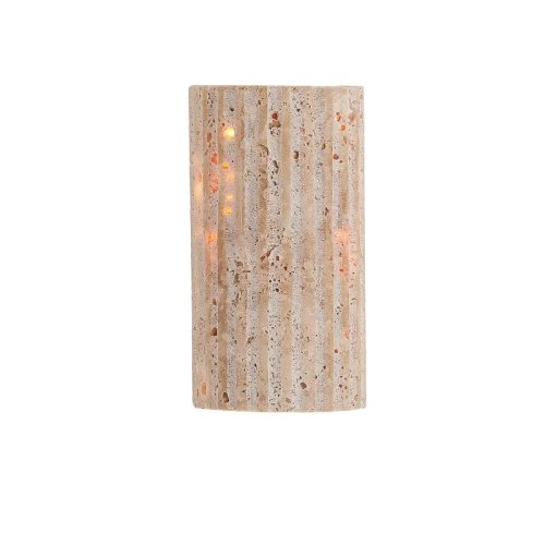 Gestreepte transparant gele travertijn wandlamp voor buiten, waterdicht – retro buitenwandlamp voor trap, binnenplaats, entree, balkon, villa
