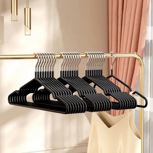 10-pack Metal No-Slip Traceless Clothes Hangers — Durable, Space-Saving Wardrobe/Closet Hangers for Bedroom Organization