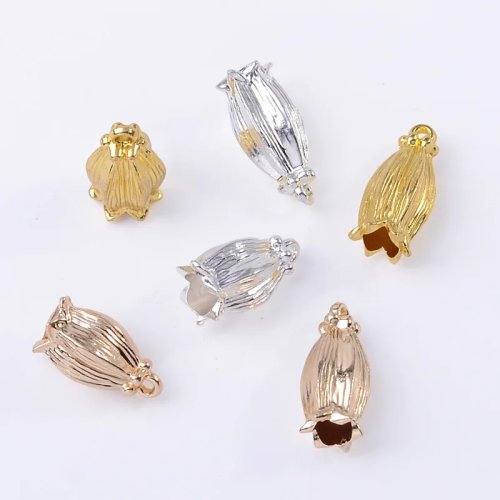 Anting vintage paduan logam — aksesoris DIY untuk mahkota rambut Hanfu antik, rumbai dengan liontin bunga lili lembah