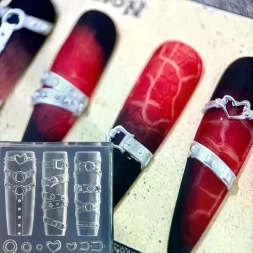 Summer Fruit Candy Nail Art Silicone Mold - Belt Design Nail Stamping Plate for DIY Nail Decoration