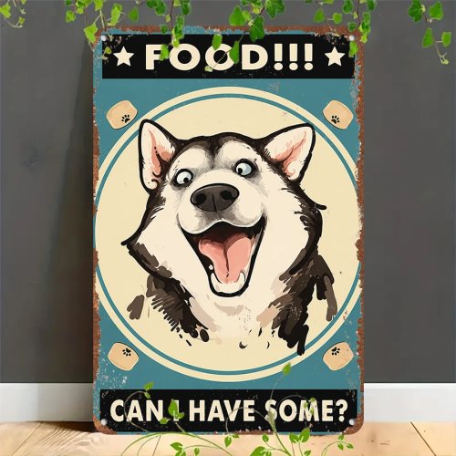 Vintage Husky Blechschild – Retro Metallschild 2D zur Wanddeko für Haus, Garage, Café, Bar und Garten