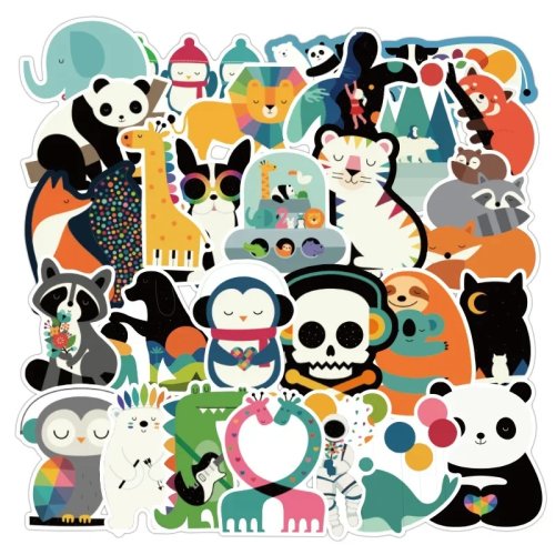 100er-Set Animal-Graffiti-Aufkleber – wasserfest und abziehbar für Koffer, Notizbuch, Fahrrad, Roller und Motorrad