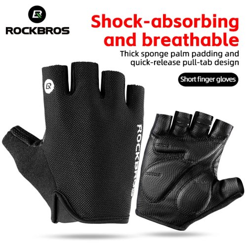 ROCKBROS サイクリンググローブ ハーフフィンガー 夏用 通気性 滑り止め SBRパッド MTB ロードバイク