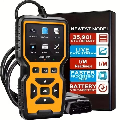 V519 OBD2 портативный сканер — Диагностический прибор для авто с данными в реальном времени, тест аккумулятора, питание от USB