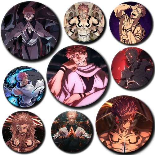 Huy hiệu Anime Ryomen Sukuna, 58mm Ghim Men Mềm cho Ba Lô, Quần Áo - Quà Tặng Sáng Tạo