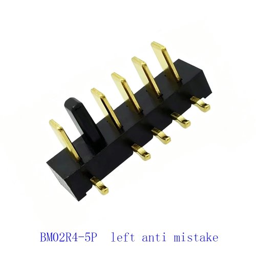 Konektor baterai PCB 90° horizontal 2,5 mm pitch 2–10 pin, pengunci sisi kiri anti-salah pasang, soket daya untuk perangkat pintar