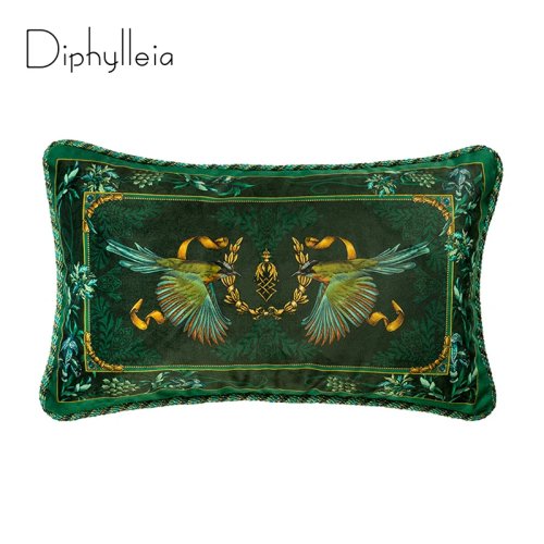 Capa de Almofada Retangular Diphylleia 50x30 cm em Veludo - Estilo Renascença/Vintage, Luxo