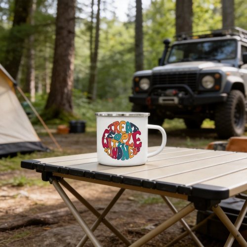 Treat People With Kindness Enamel Mug – Funny Coffee Cup, Cute Novelty Tea Mug, Perfect for Travel