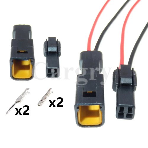 Juego de 1 conector automotriz 2 pines resistente al agua (macho y hembra) 02T-JWPF-VSLE-S / 02R-JWPF-VSLE-S — baja corriente
