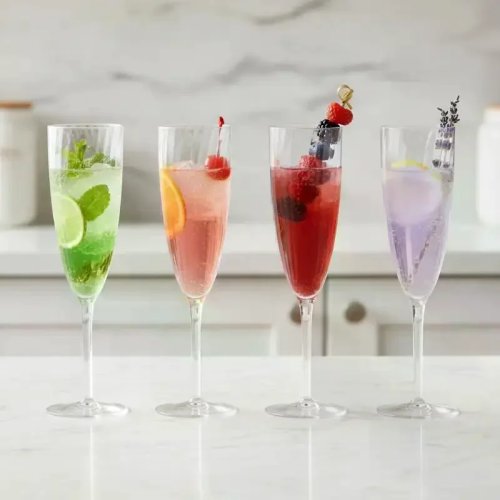 1 Pièce Verres à Vin en Plastique Vintage Coupes à Champagne Incassables Verres à Cocktail
