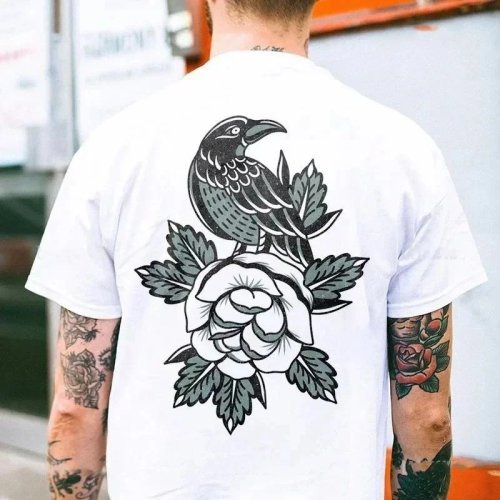 Playera Hombre Estampado Harajuku 2026 - Oversized, Manga Corta, Tendencia