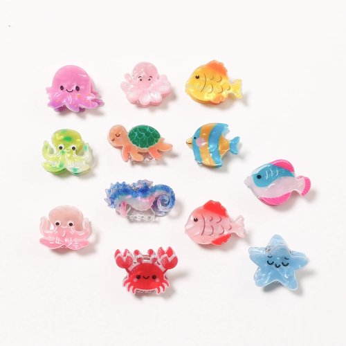 Kẹp tóc mini chủ đề đại dương 2,5 cm — cua & sao biển, cho bé gái và tóc mỏng của em bé