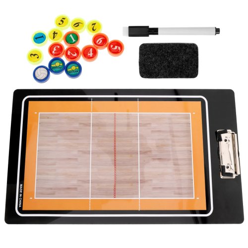 Pizarra táctica magnética para entrenadores de voleibol – portátil, doble cara, PVC borrable, pizarra de estrategia