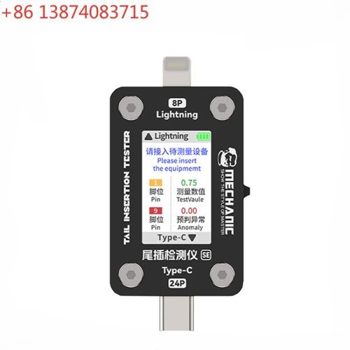 جهاز اختبار الإدخال MECHANIC T-824 - كاشف منافذ Type-C و Lightning لأدوات إصلاح الهواتف