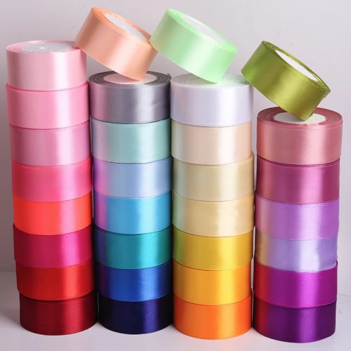 Pita satin gulung 4 cm x 25 yard (≈23 m) — untuk pita/ikatan, bungkus kado, buket, kerajinan & dekorasi pesta (DIY)